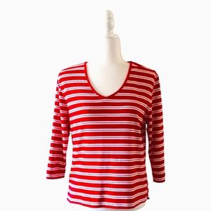 Carolyn Taylor 3/4 Sleeve Striped Tee